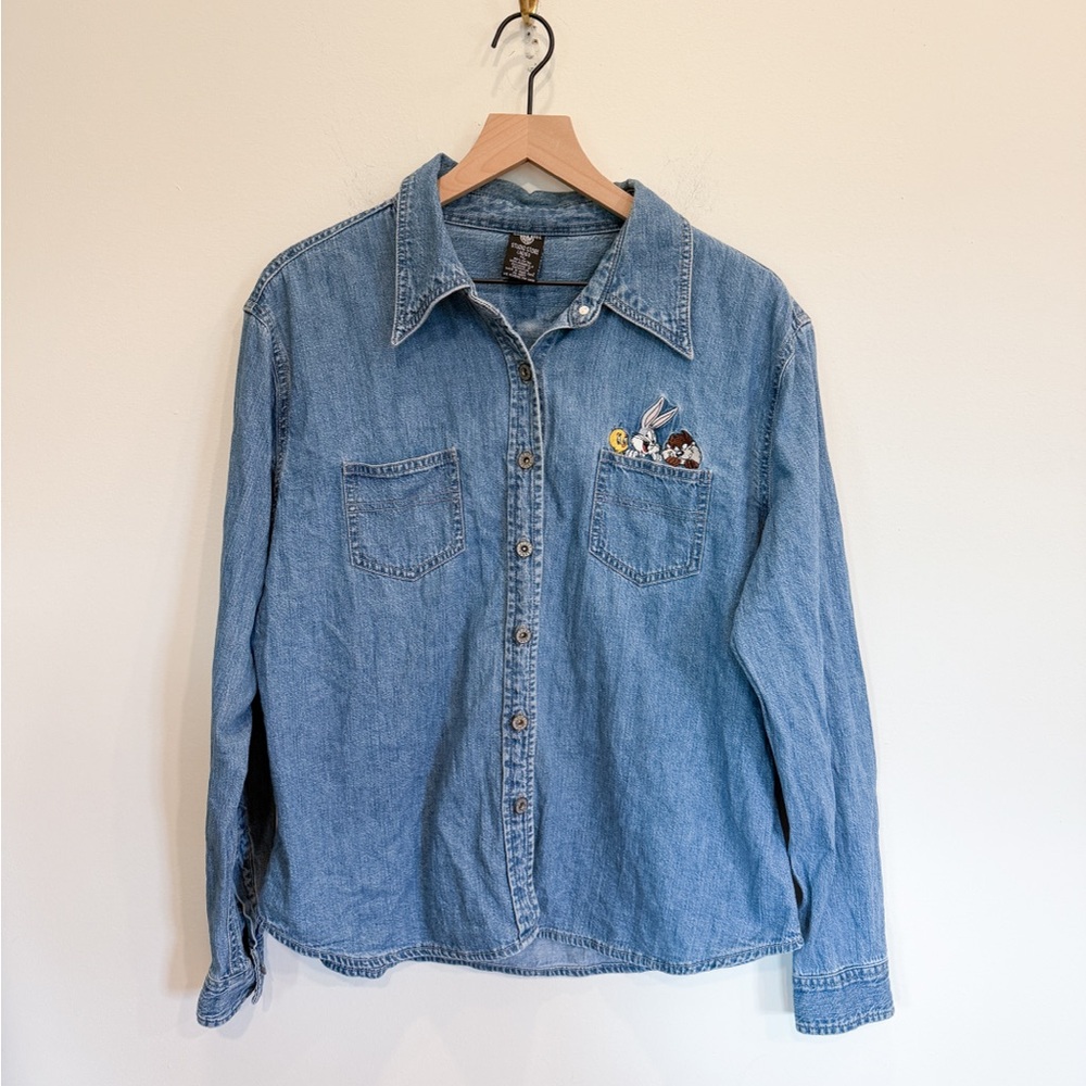 Vintage Looney Tunes Embroidered Button Down